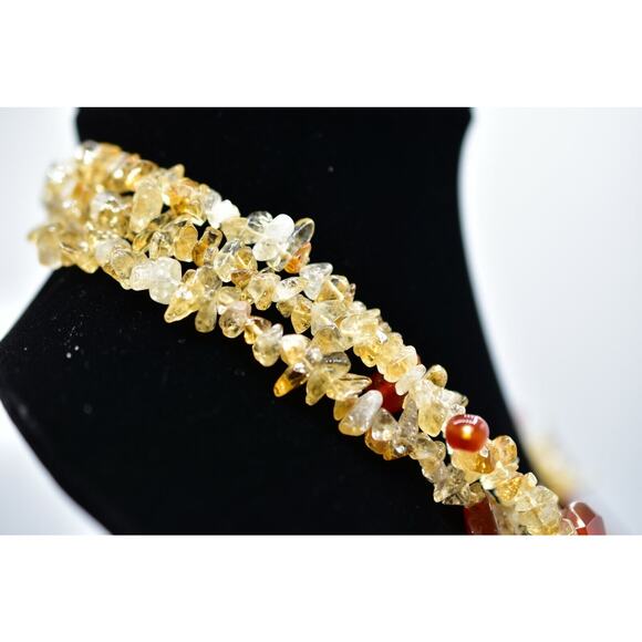 Statement Necklace Alexander Kalifano Heavy Stone Rock Layered Tassel RARE Bin4 - Picture 7 of 12